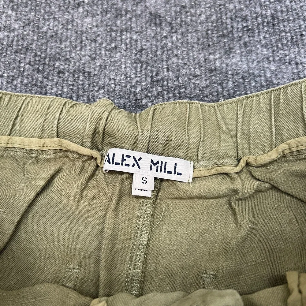 Alex Mill Pants Men's Small Linen Blend Button Joggers Green Outdoor